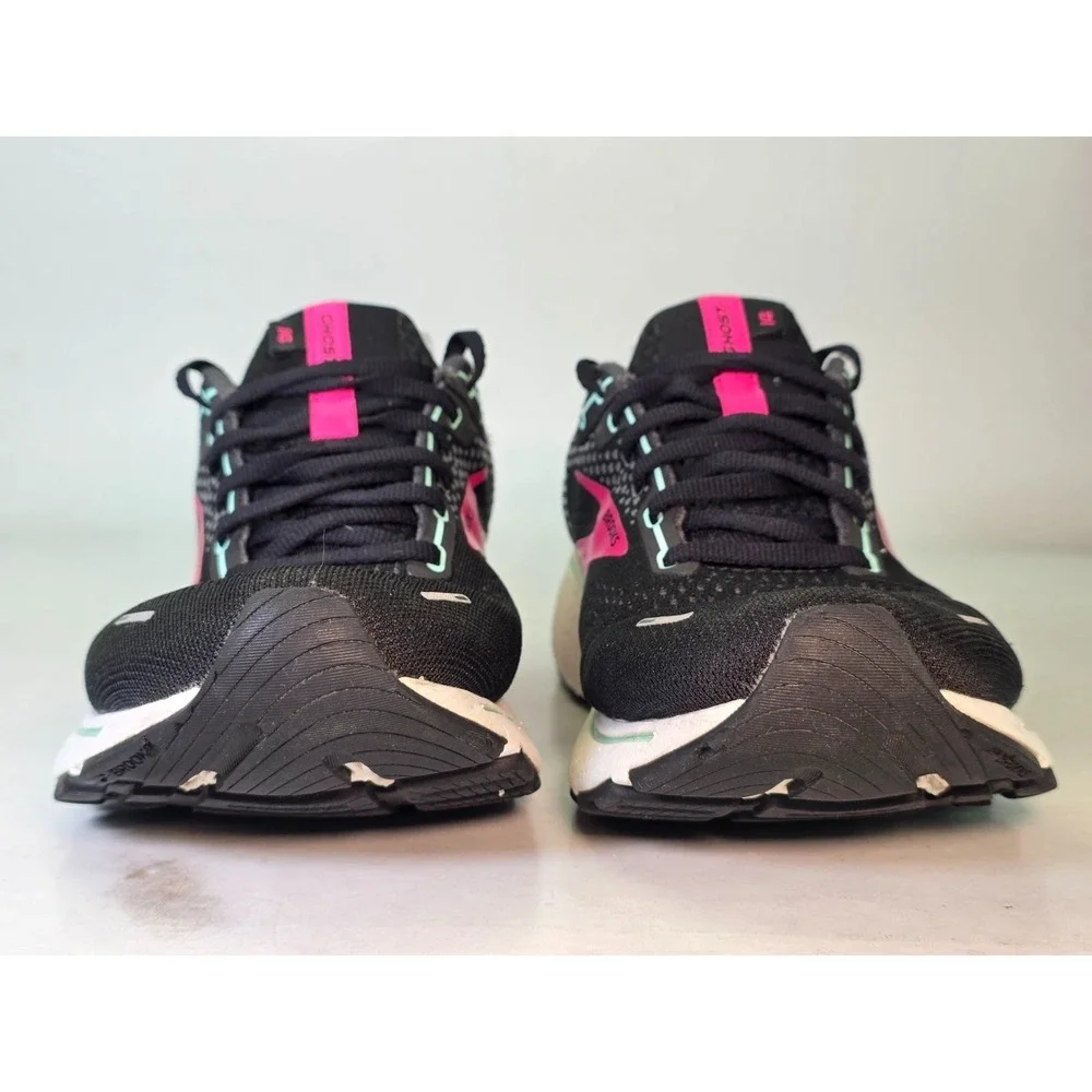 Brooks Ghost 14 Women's Size 10 D Wide UK 8 Black Pink Running Shoes Workout